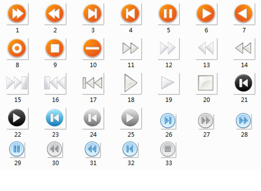 多款音乐播放器图标按钮素材下载