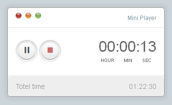 jquery css3制作白色简洁的迷你音乐播放器界面ui面板