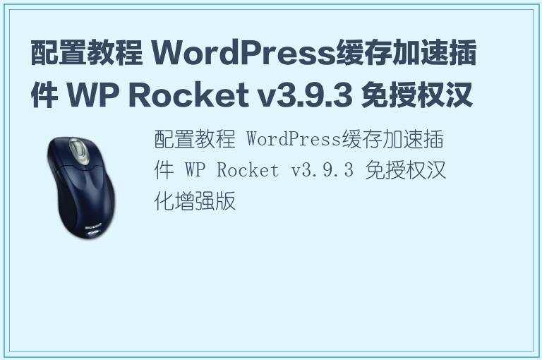配置教程 WordPress缓存加速插件 WP Rocket v3.9.3 免授权汉化增强版