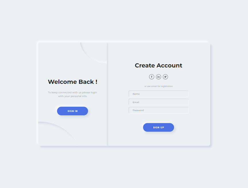 登录注册页面代码必备，新拟态ui设计模板
